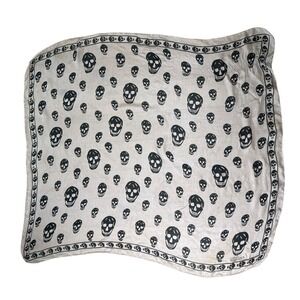 Alexander McQueen Skull Silk Scarf Dusty Rose Pink 40x45 Large Square Scarf